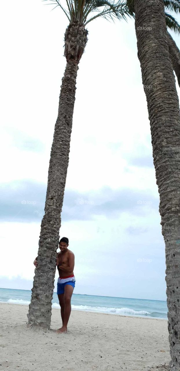 Beach#palms#sea#human#sand#sky