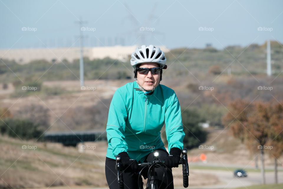 Cycling to the top of a steep hill
