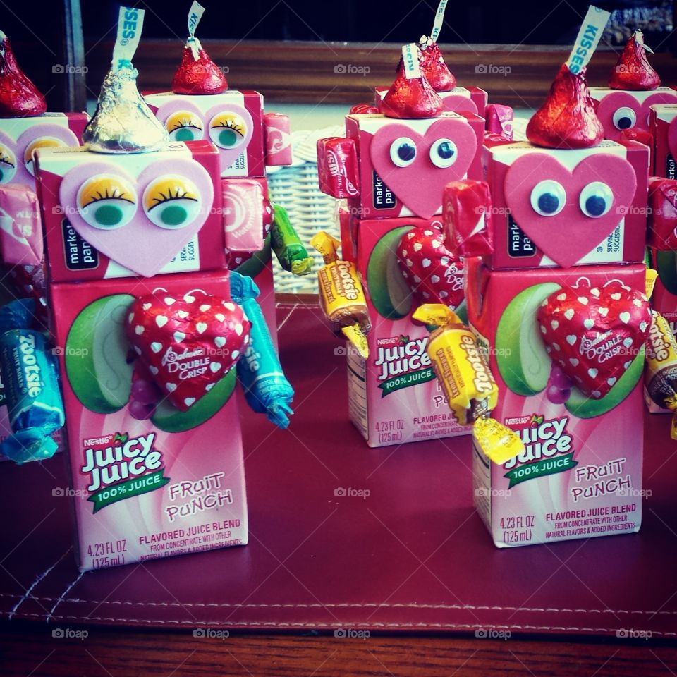 Robot Juice Boxes. Preschool Valentines Party