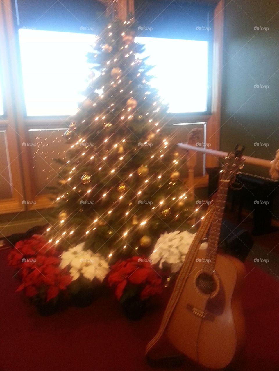 Christmas tree with flowers