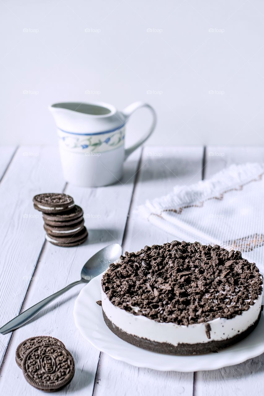 Homemade Oreo cheesecake