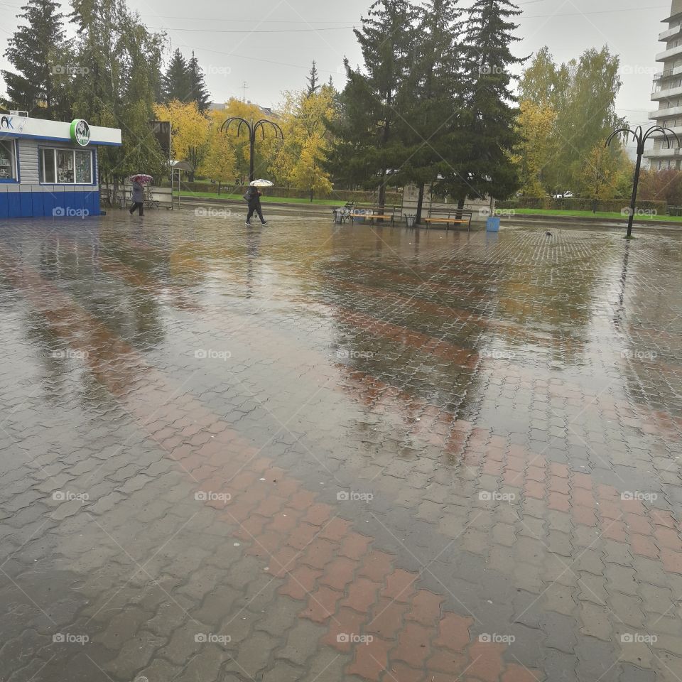 Осеннее настроение. Дождь в городе.но зонт укрывает от всего.