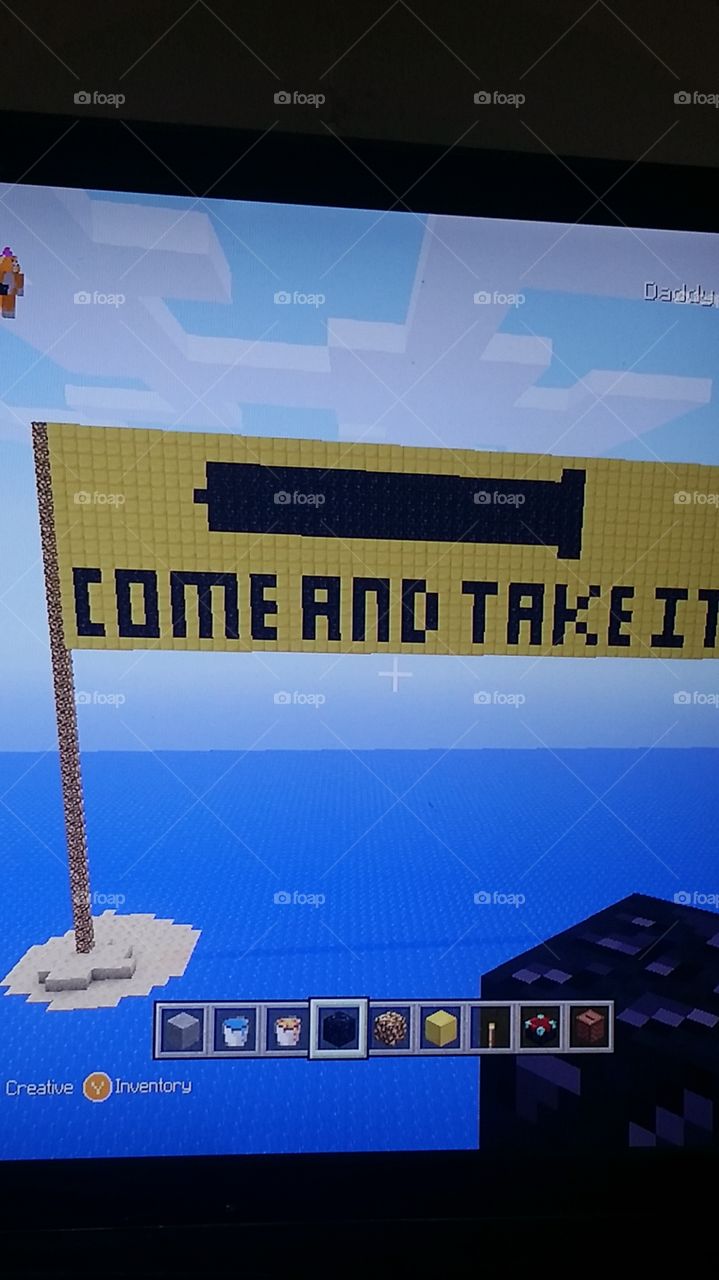 Minecraft flag. Come and take it flag on Minecraft.