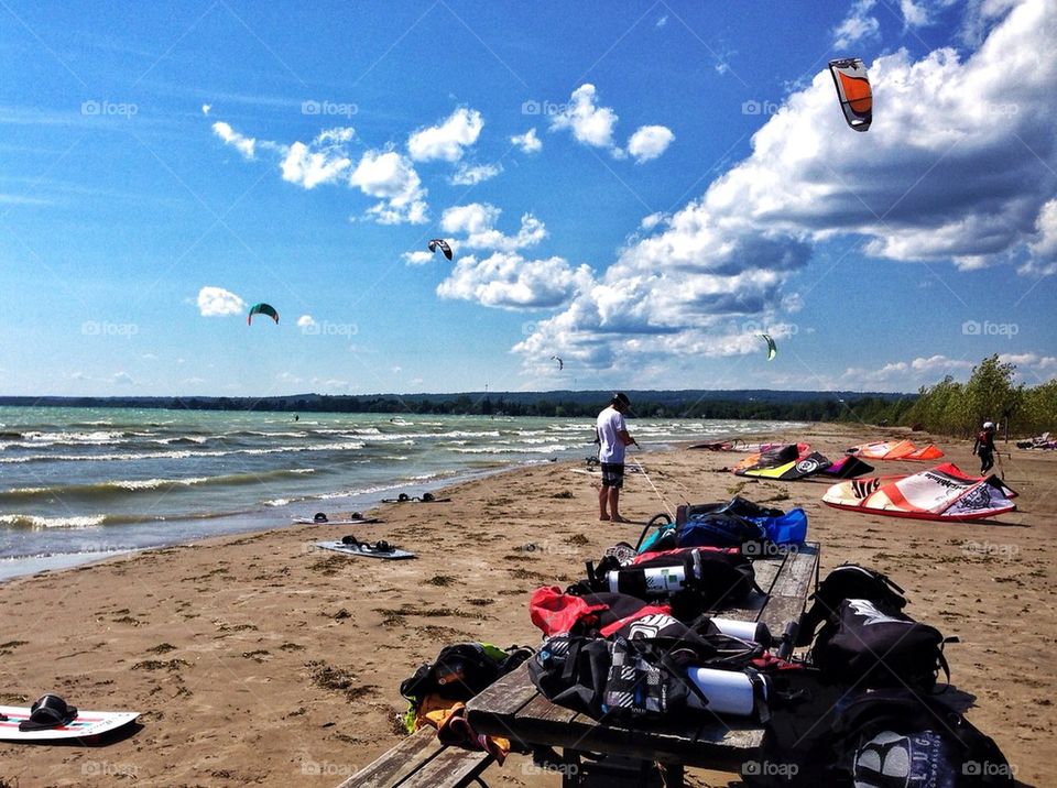 Kite Sailing at the beach