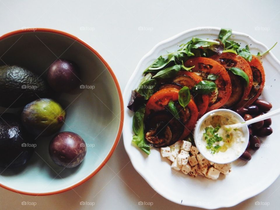 Tomato salad with olives