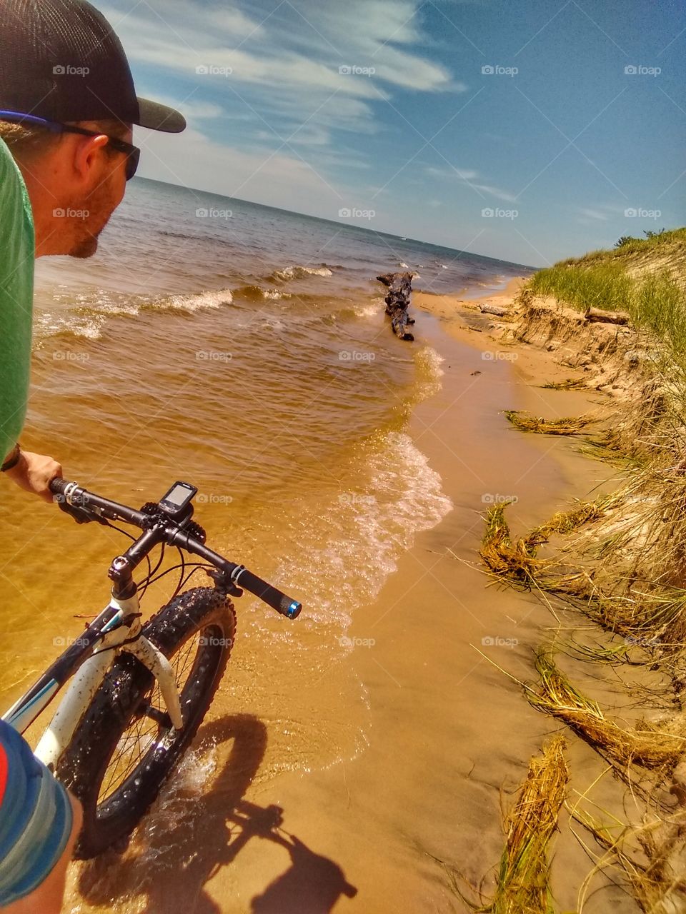 beach biking selfie