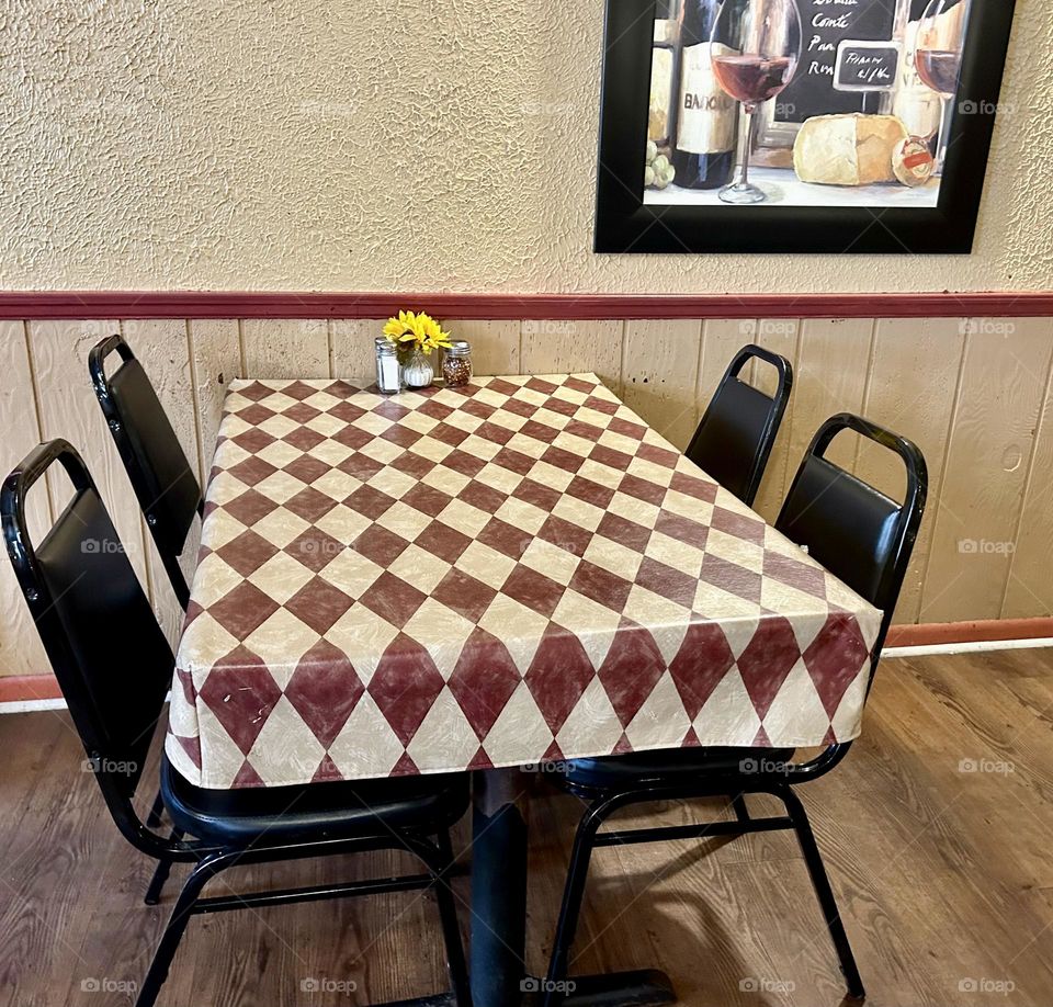 Classic diner table and chairs