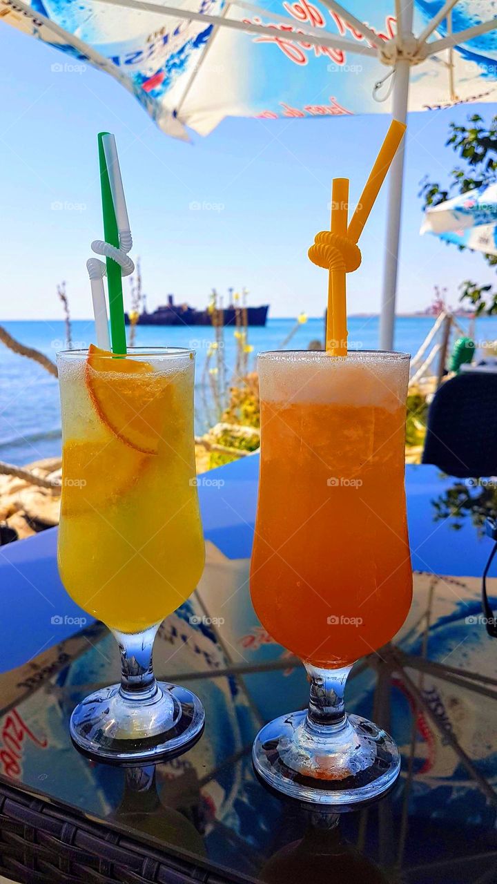 2 cold lemonades and an amazing view