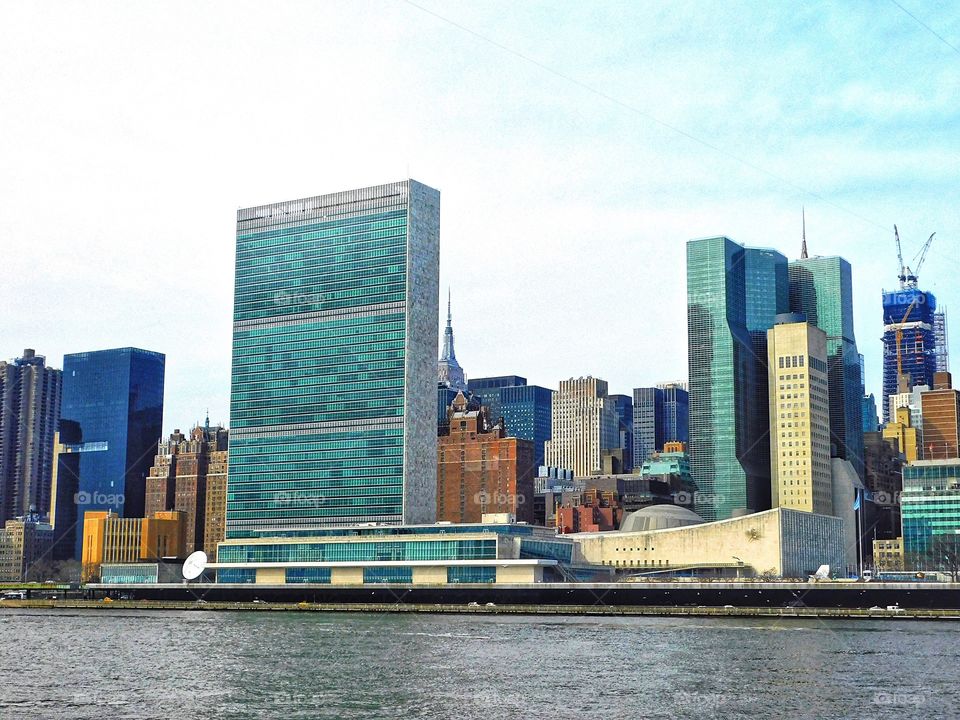 The United Nations seen from Roosevelt Island 