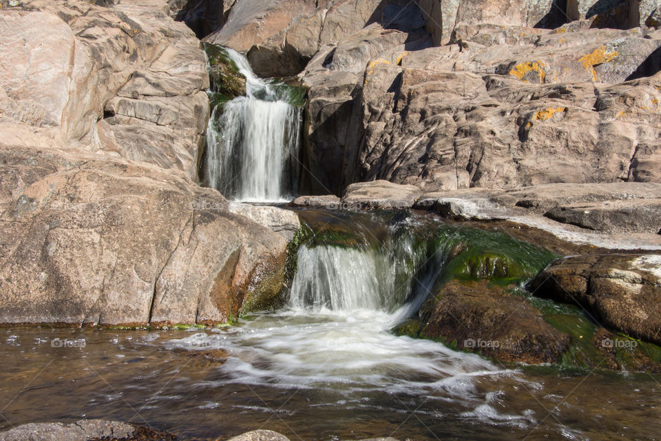 natural cascades in mountain river