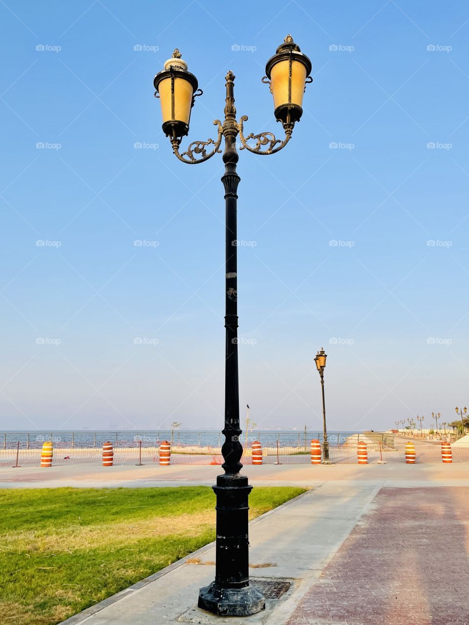 Garden lights in a seaside 