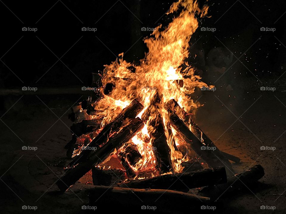 Beautiful Campfire in the dark