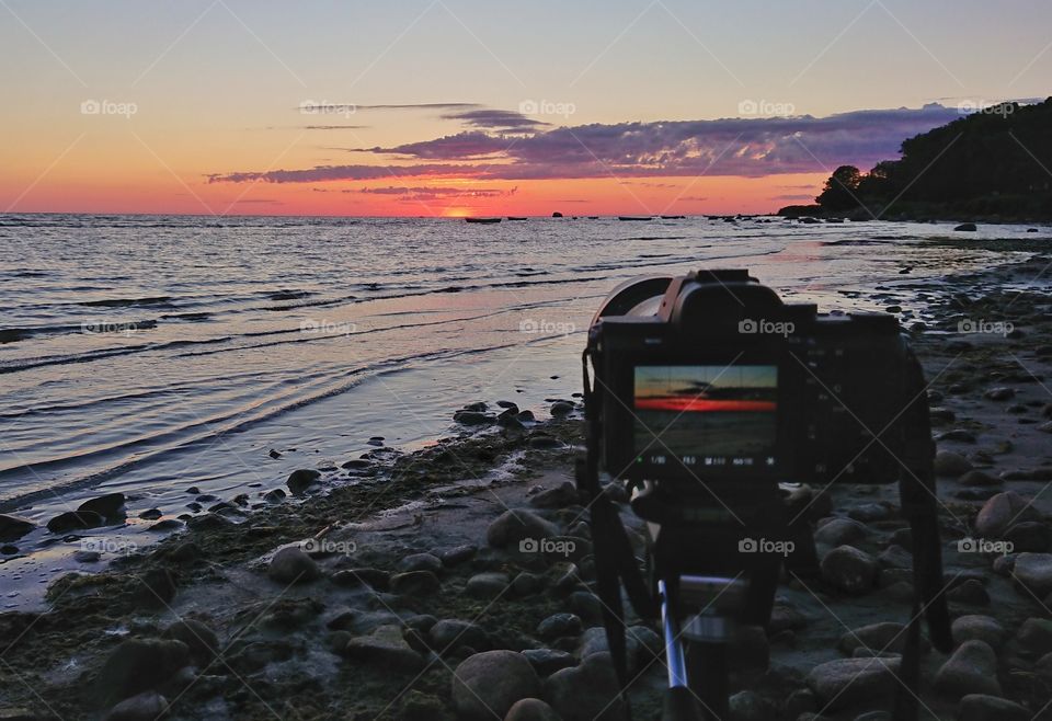 Sunset with camera