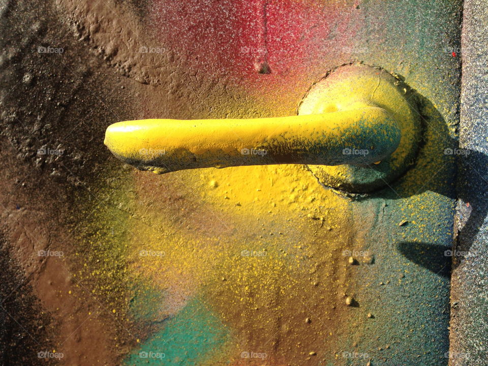 Yellow handle.