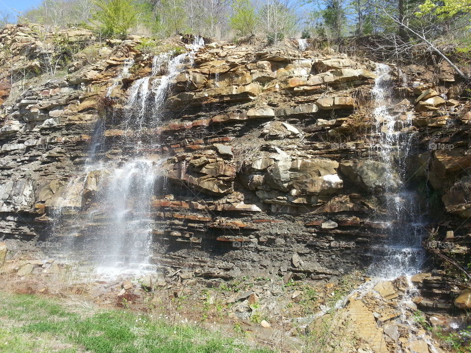 water fall. water fall after a rain