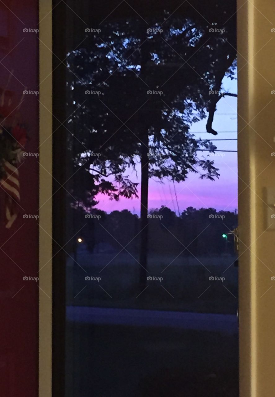 Door made beautiful as I open it to a stunning sunset.