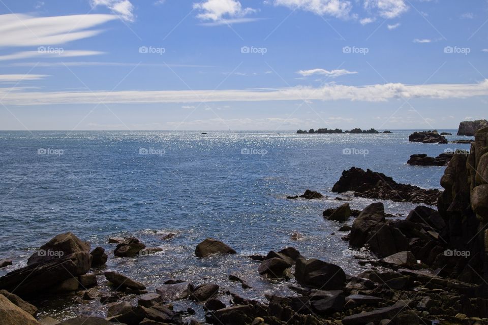 beach and rocks in brittany