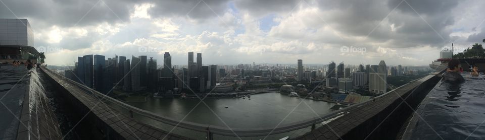 On top of the Singapore Marina Bay Hotel 
