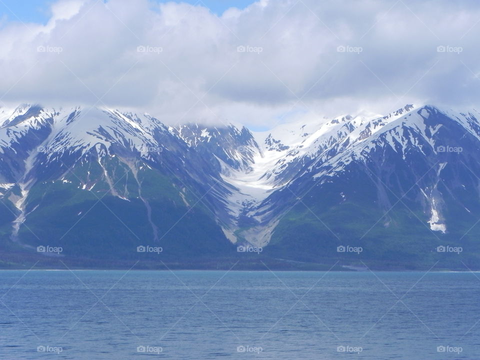 Snow covered mountains in Alaska 