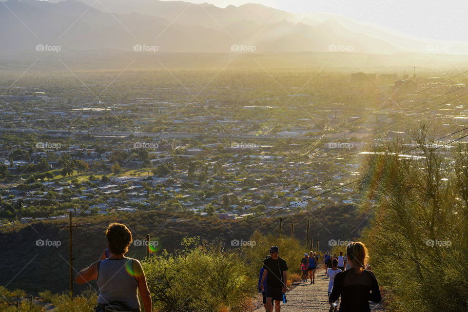 Walking exercise at a break of dawn