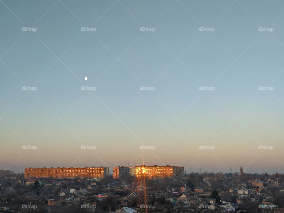 Moon in the morning sky