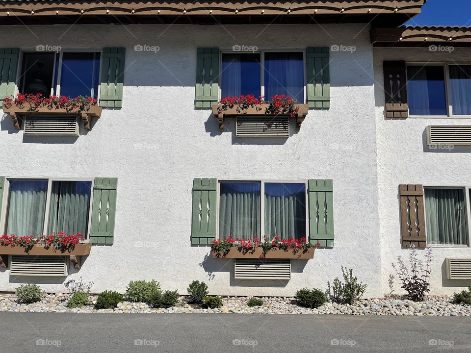 House with windows and shutters. Europe Germany 