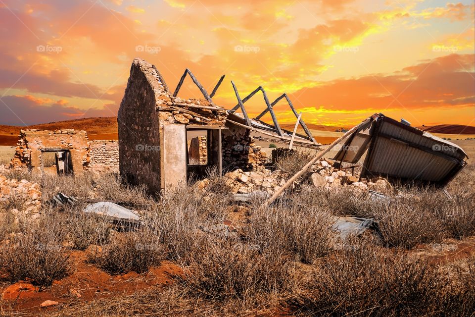 Sunset Over The Ruins