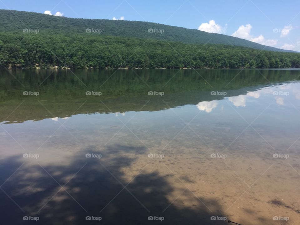 The sky and mountain reflection 