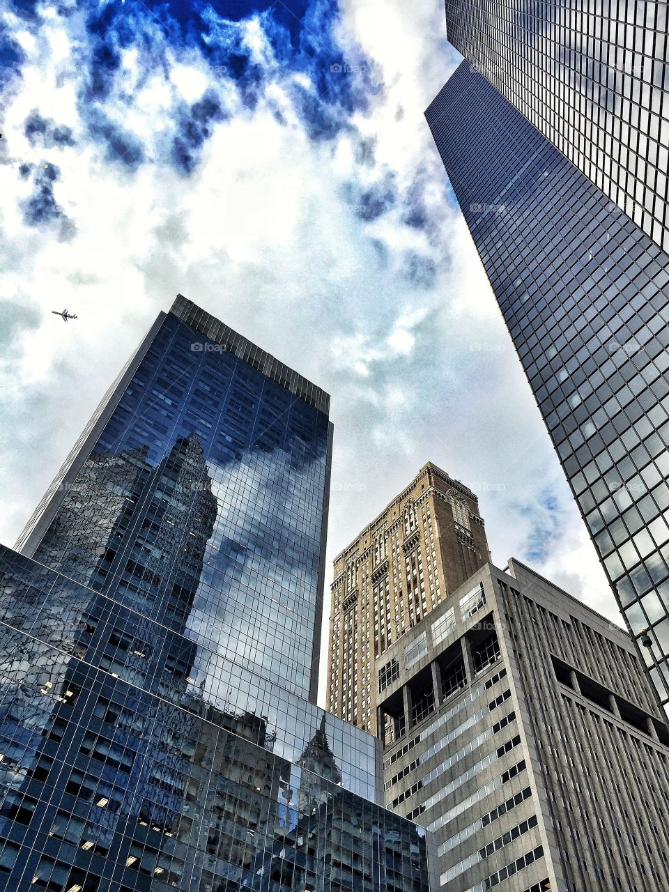 Low angle view of skyscraper in new york city