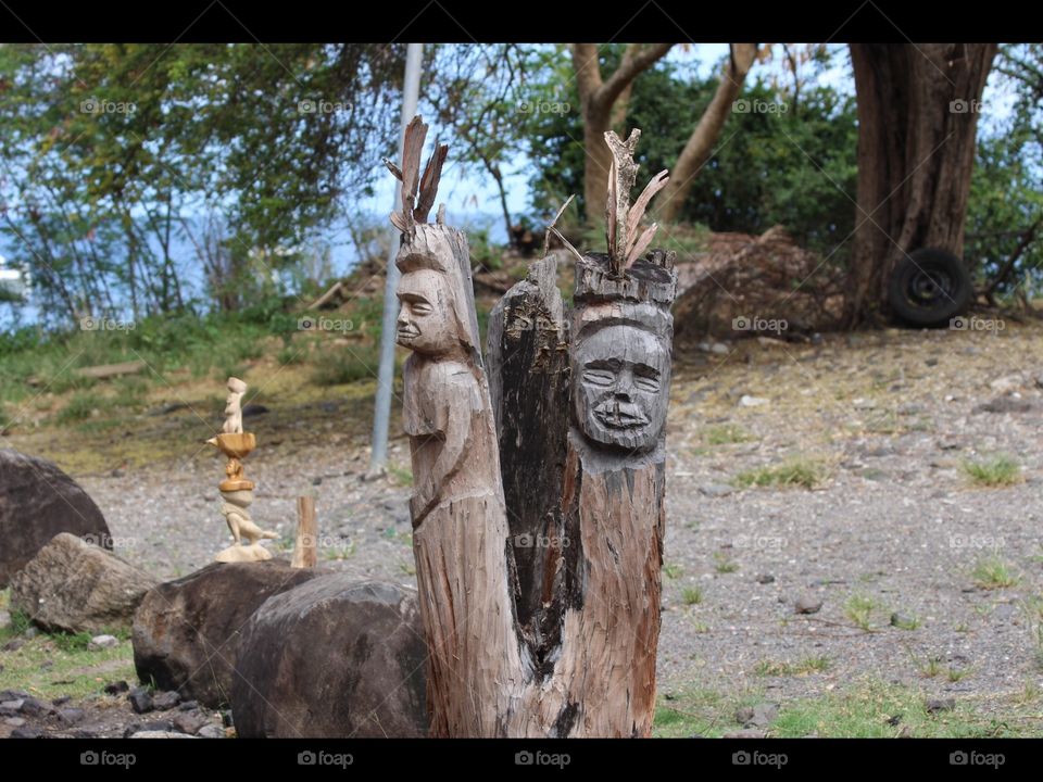 Woodcarving on island