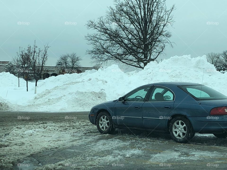 Mounds of snow in Chicago