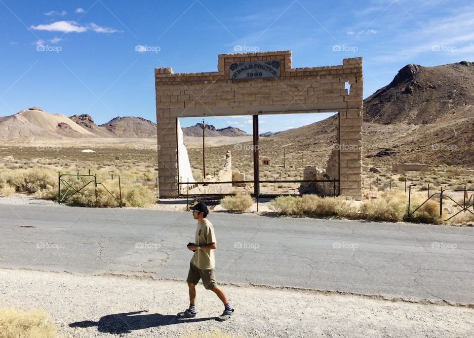 Visiting a site of the mine in Beatty, Nevada