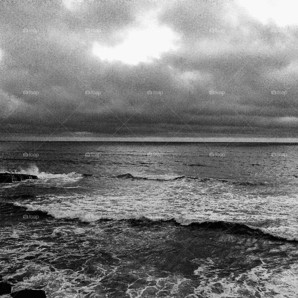 Pacific Dusk in Monochrome