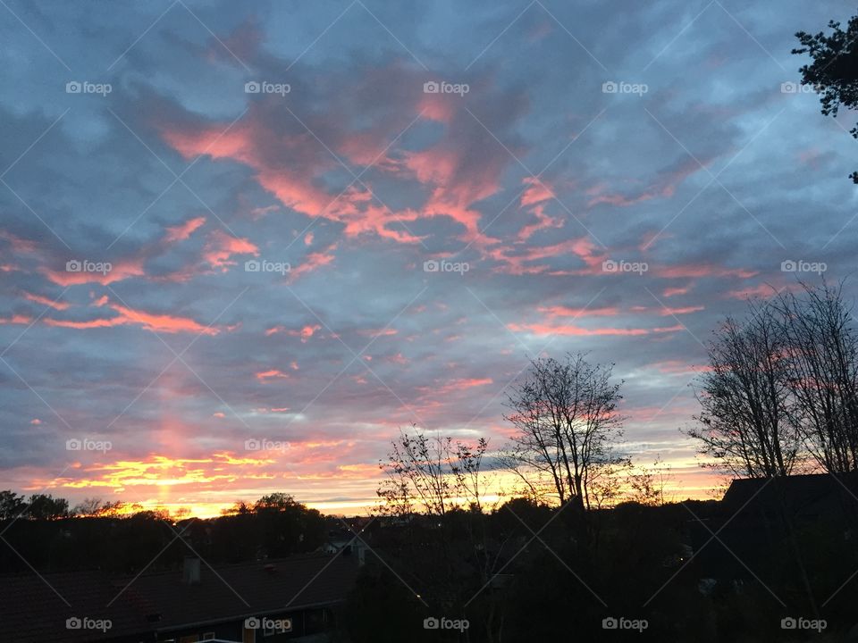 Dramatic sky at sunset