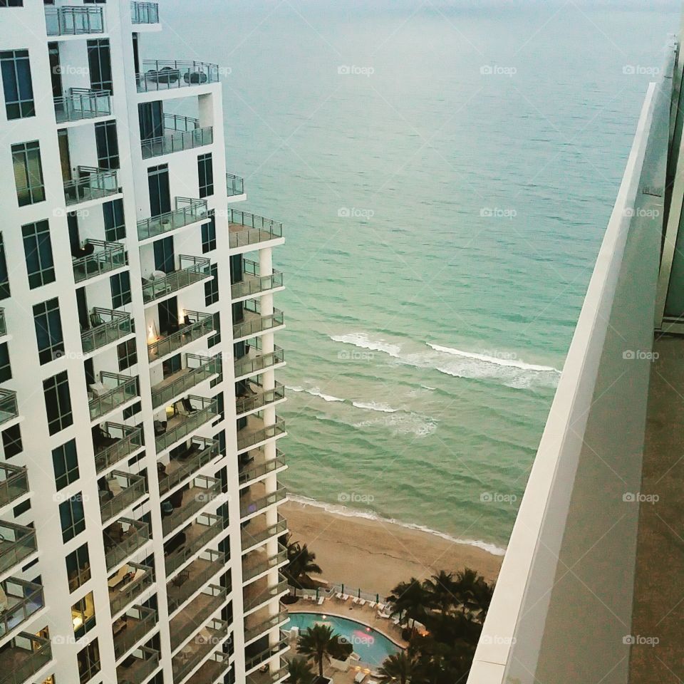 Ocean view. view from the wrap around balcony,  25 th floor Diplomat Resort & Spa, Hollywood,  FL