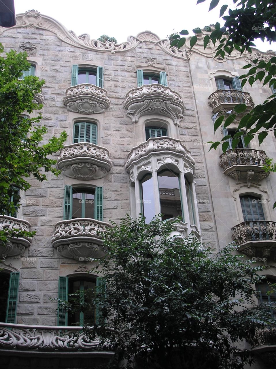 Facade architecture elements in Barcelona 