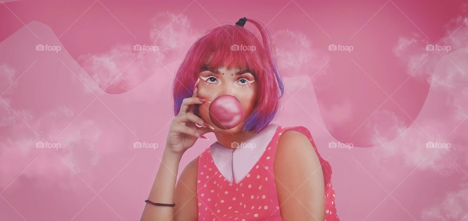 Pinky Gum Girl Surrealism Model