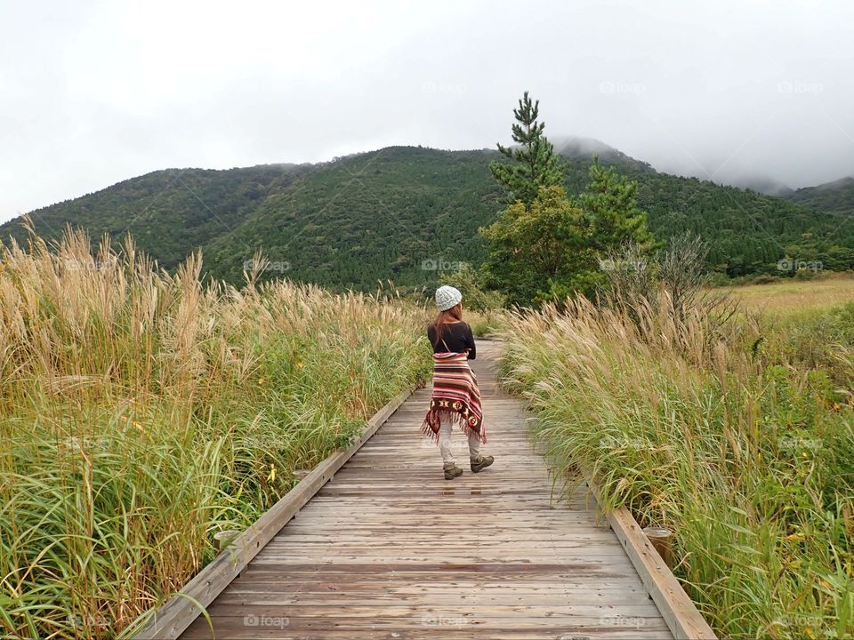 Walking in the grass fields