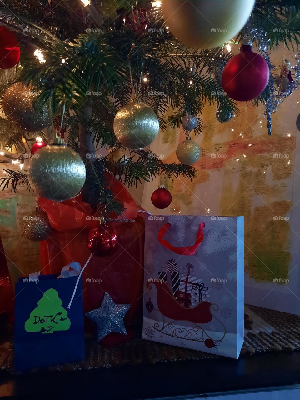 gifts under Christmas tree