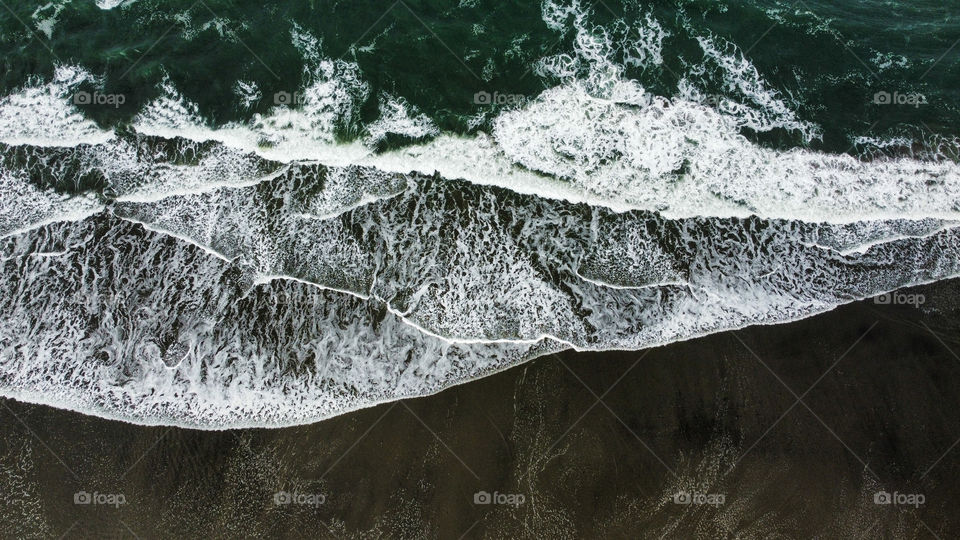 Secluded beach on the first day of spring 