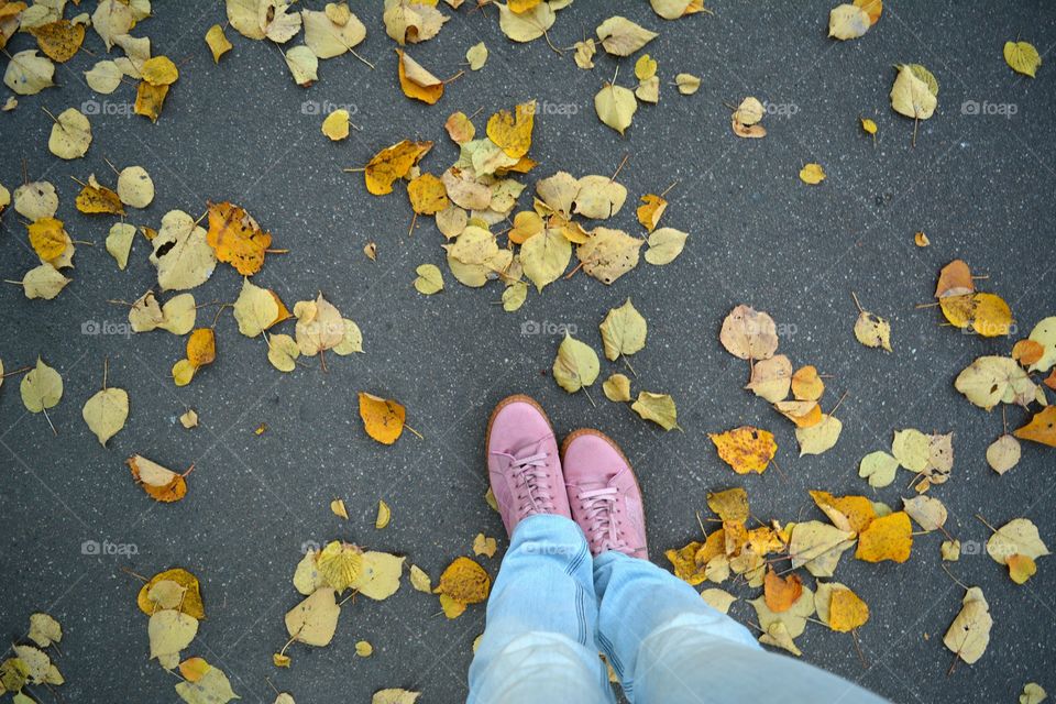 top view fall girl legs