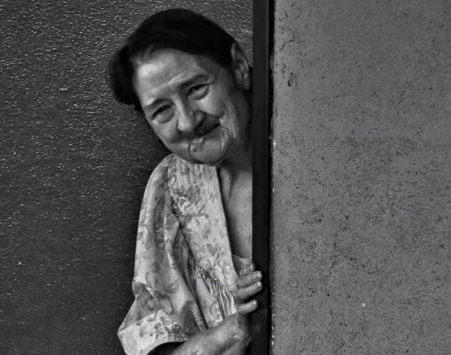 Happy old lady