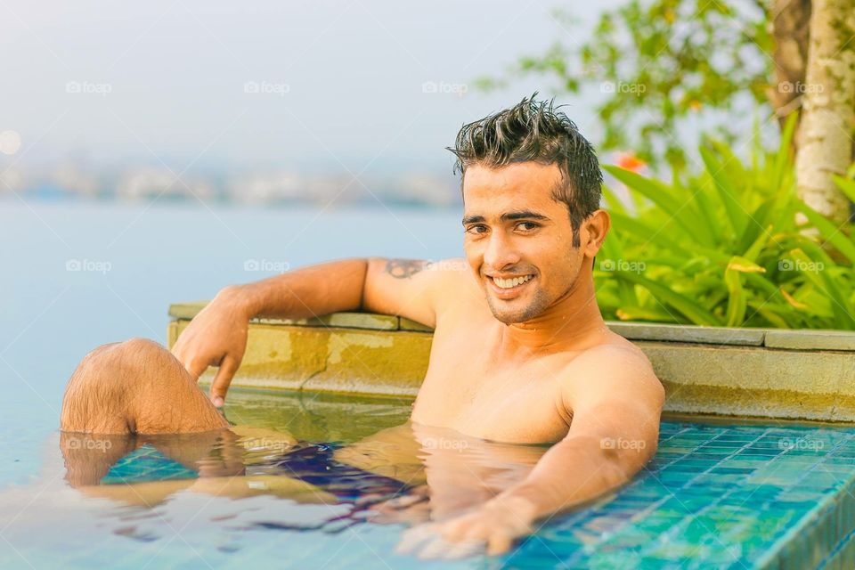Indian model in pool. Indian Model in Swimming Pool