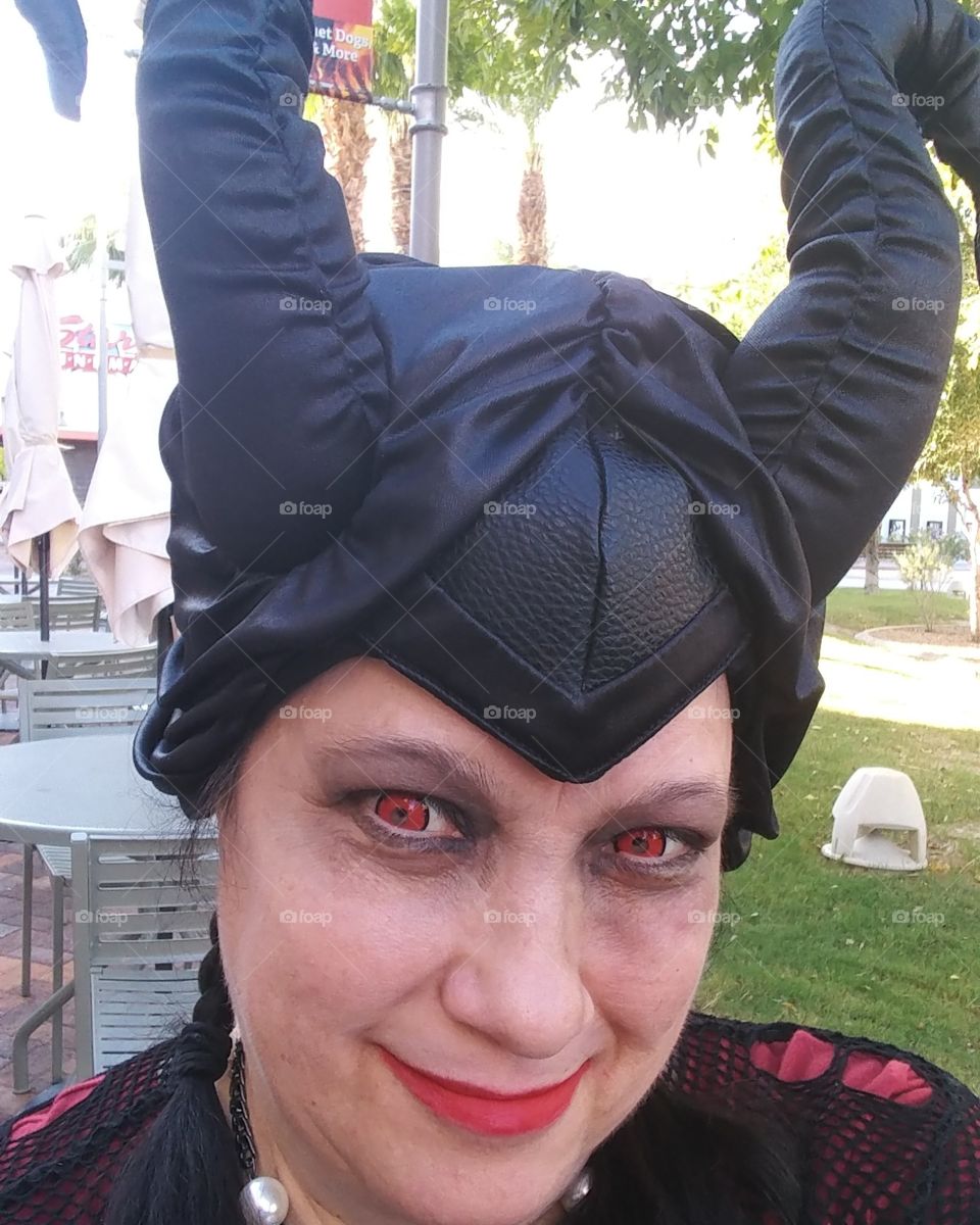 Me wearing Maleficent horns