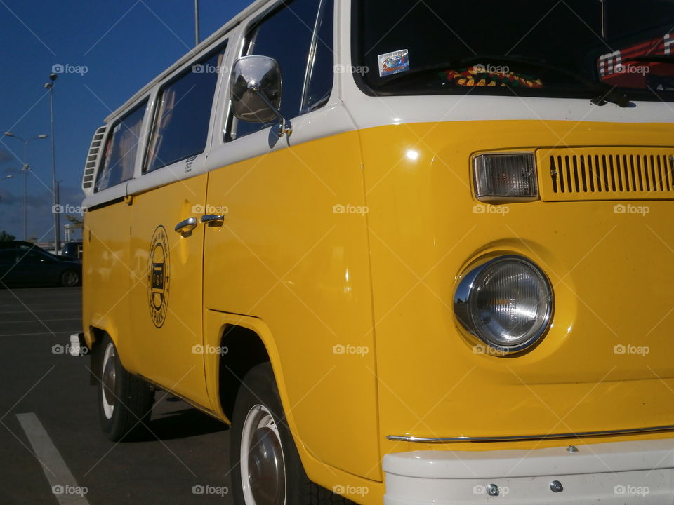 yellow camper van