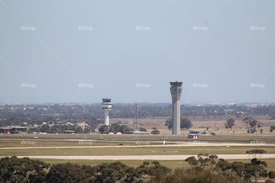 towers at a Melbourne airport