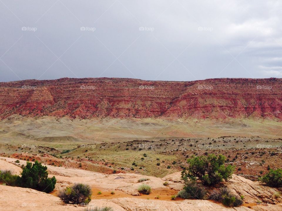 View of mountains in desert