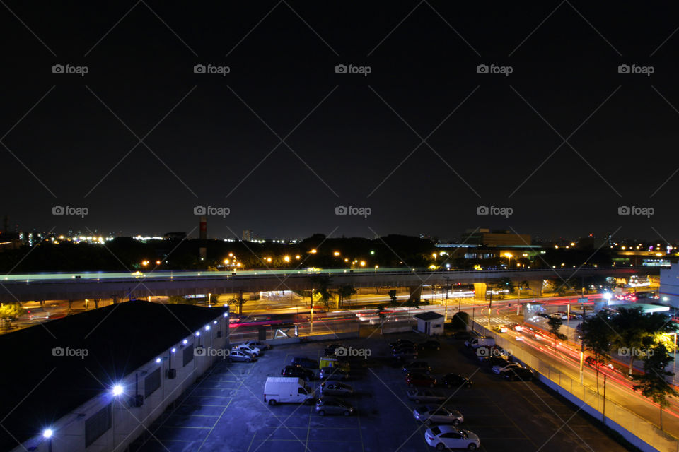 Illuminated city and subway