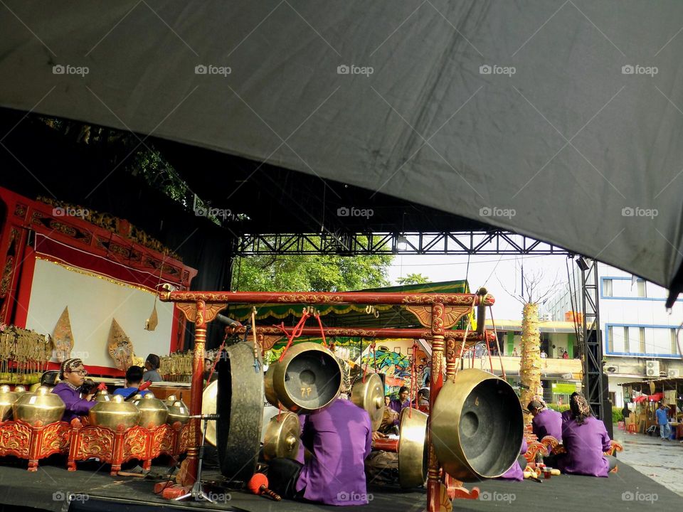 Traditional shadow puppet show typical of Yogyakarta culture