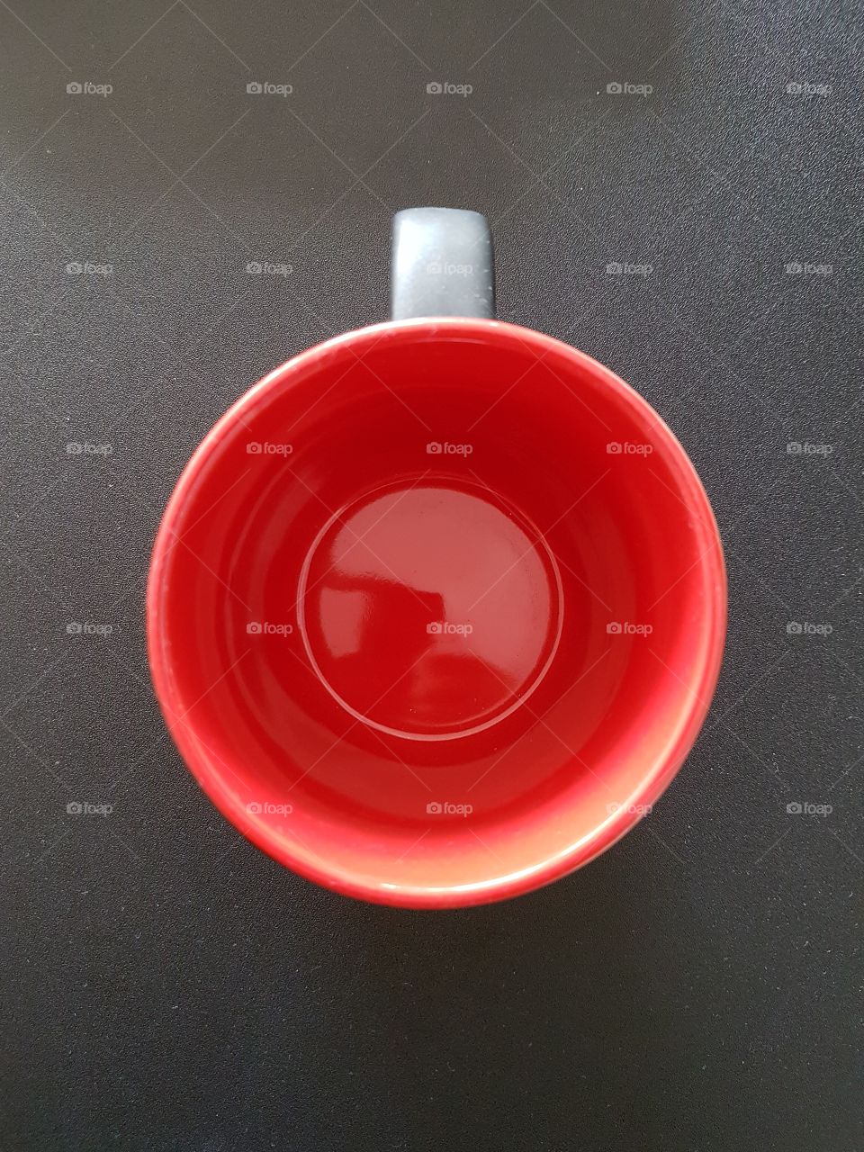 Overhead view of ceramics cup